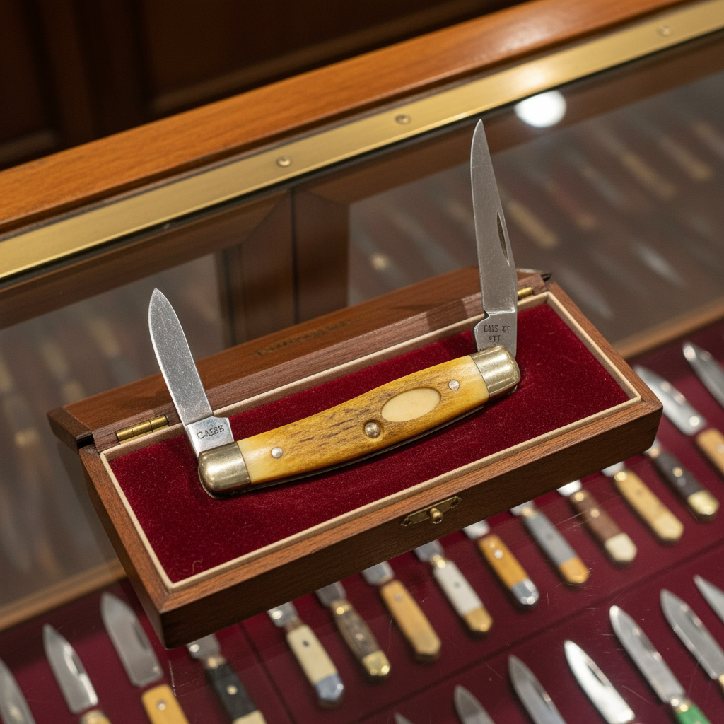 Vintage Case XX 5207 SS Mini Trapper Pocket Knife — Bone Handles, Near Mint, Never Sharpened