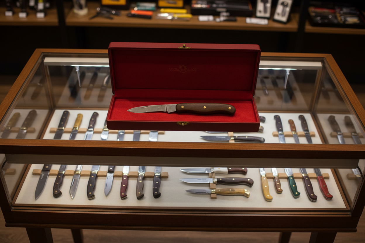 Vintage Victorinox Switzerland Electrician’s Pocket Knife — Wood Handle, Mid-20th Century