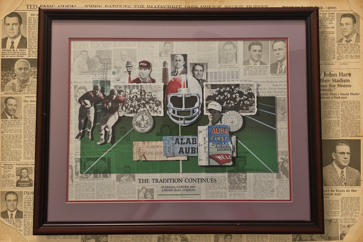 The Tradition Continues – Alabama vs. Auburn 1989 Signed & Numbered Framed Print