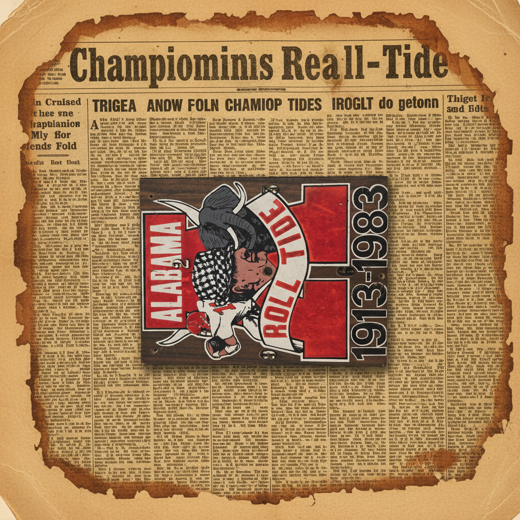 Bear Bryant Alabama Roll Tide 1913–1983 Commemorative Wood Sign
