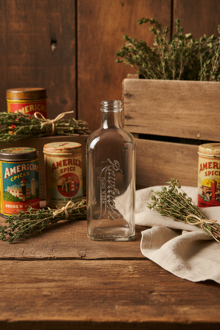 Vintage Rawleigh's Trade Mark Embossed Glass Bottle | Script Embossing | c.1900s–1940s