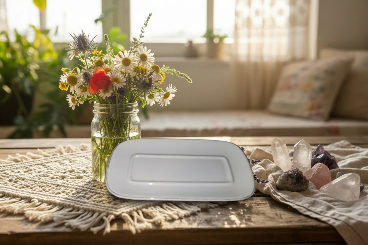 Vintage White Ceramic Butter Dish Base with Gold Rim — No Lid