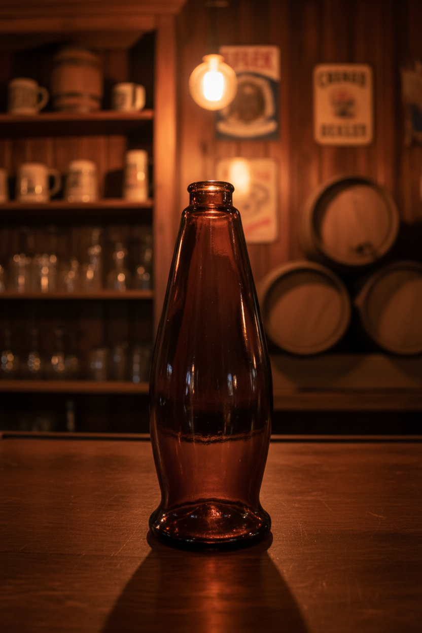 Vintage Michelob Beer Bottle — Amber Glass Teardrop Tulip Shape — Antique Breweriana Collectible