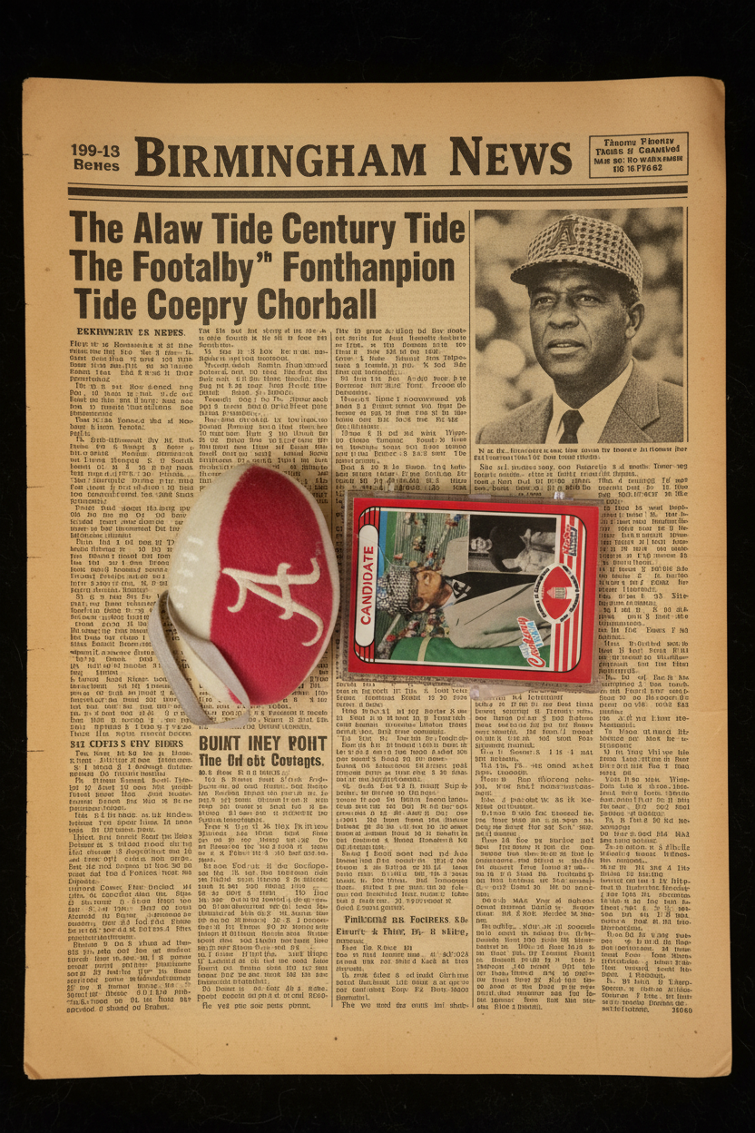 Alabama Crimson Tide Hoby "Century of Champions" Collector Cards + Plush "A" Football Ornament | 2-Piece Set