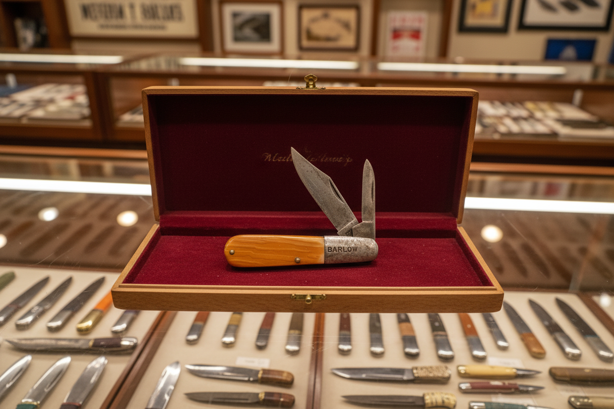 Vintage Barlow 2-Blade Pocket Knife – Honey Bone Handle, Good Condition