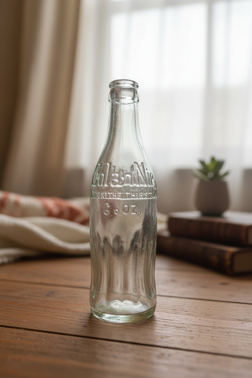 Vintage Cola Nip 6.5 oz Embossed Glass Soda Bottle — Hillsboro Alabama