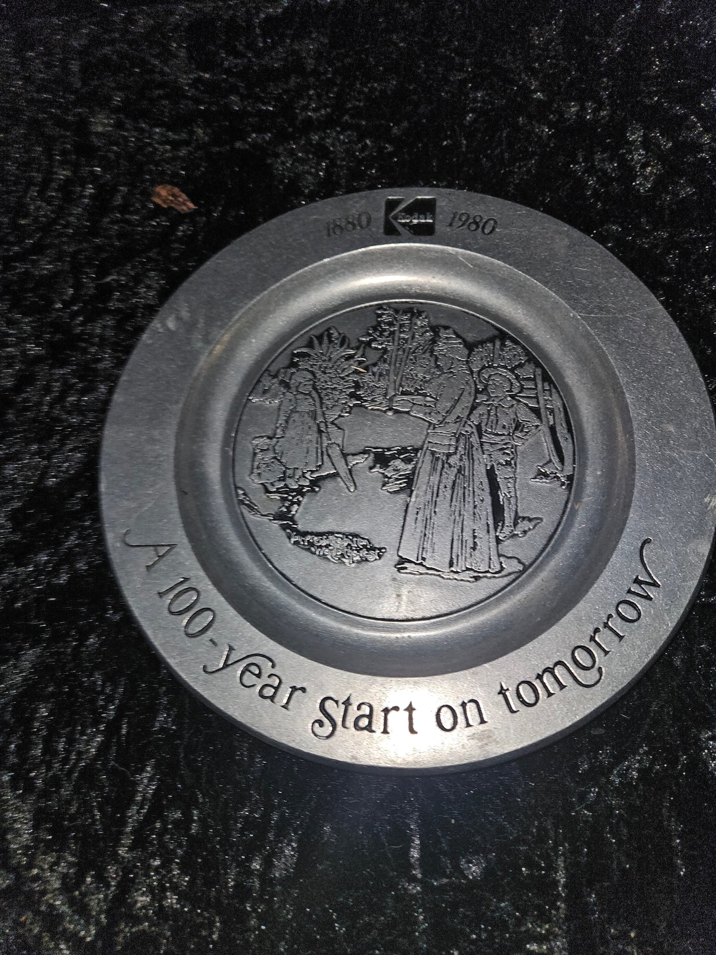 Kodak 100th Anniversary Commemorative Pewter Plate — 1880-1980 Centennial Collectible