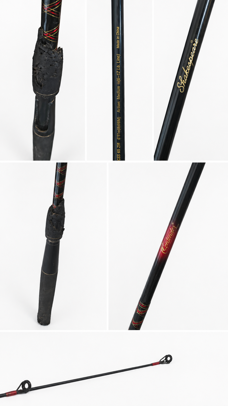 Shakespeare Contender CSS 66 2M Medium Action Fishing Rod 6’6” Vintage Spinning Rod