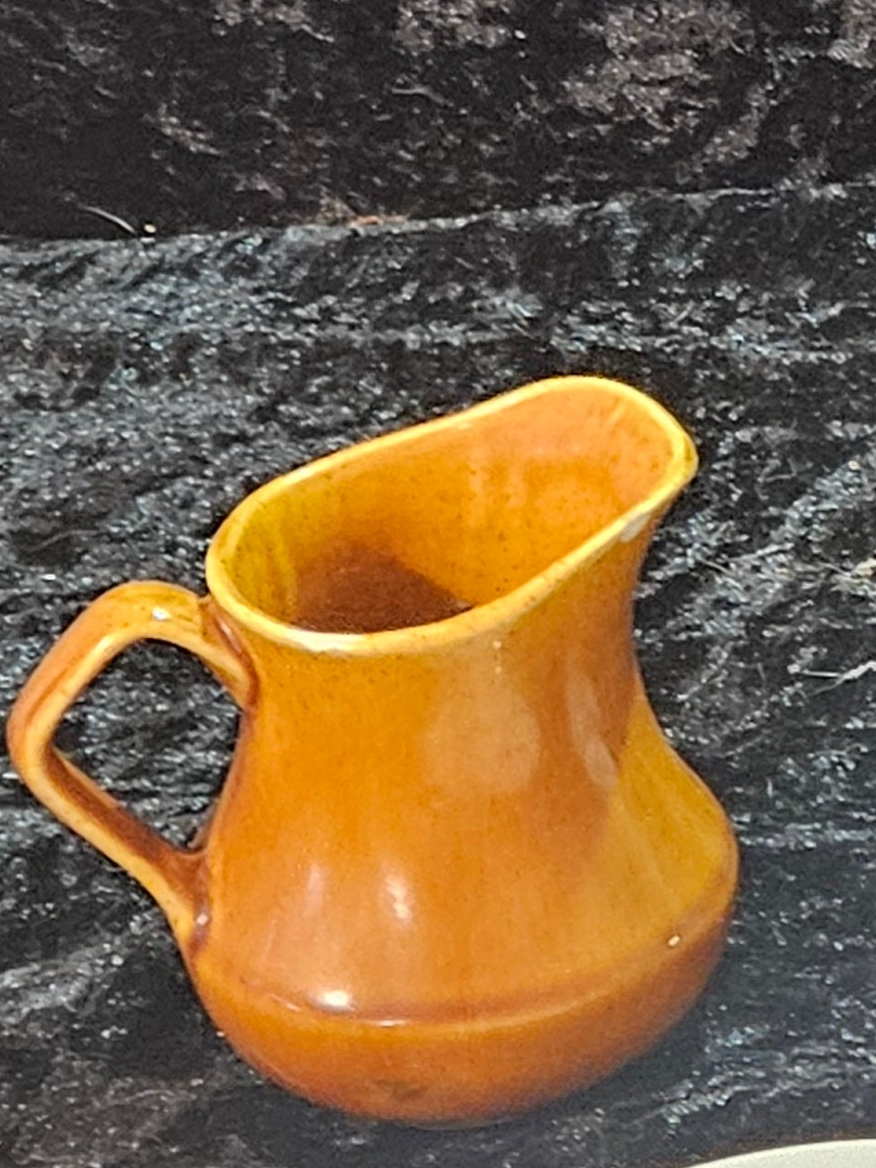 Small Brown Ceramic Pitcher – Vintage Rustic Stoneware