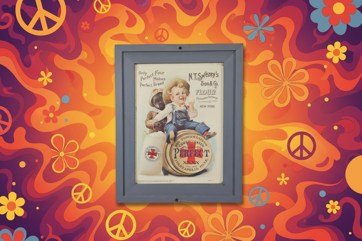 N.T. Swezey's Son & Co. Flour Advertising Print — Framed 11x14 Rare Victorian Lithograph