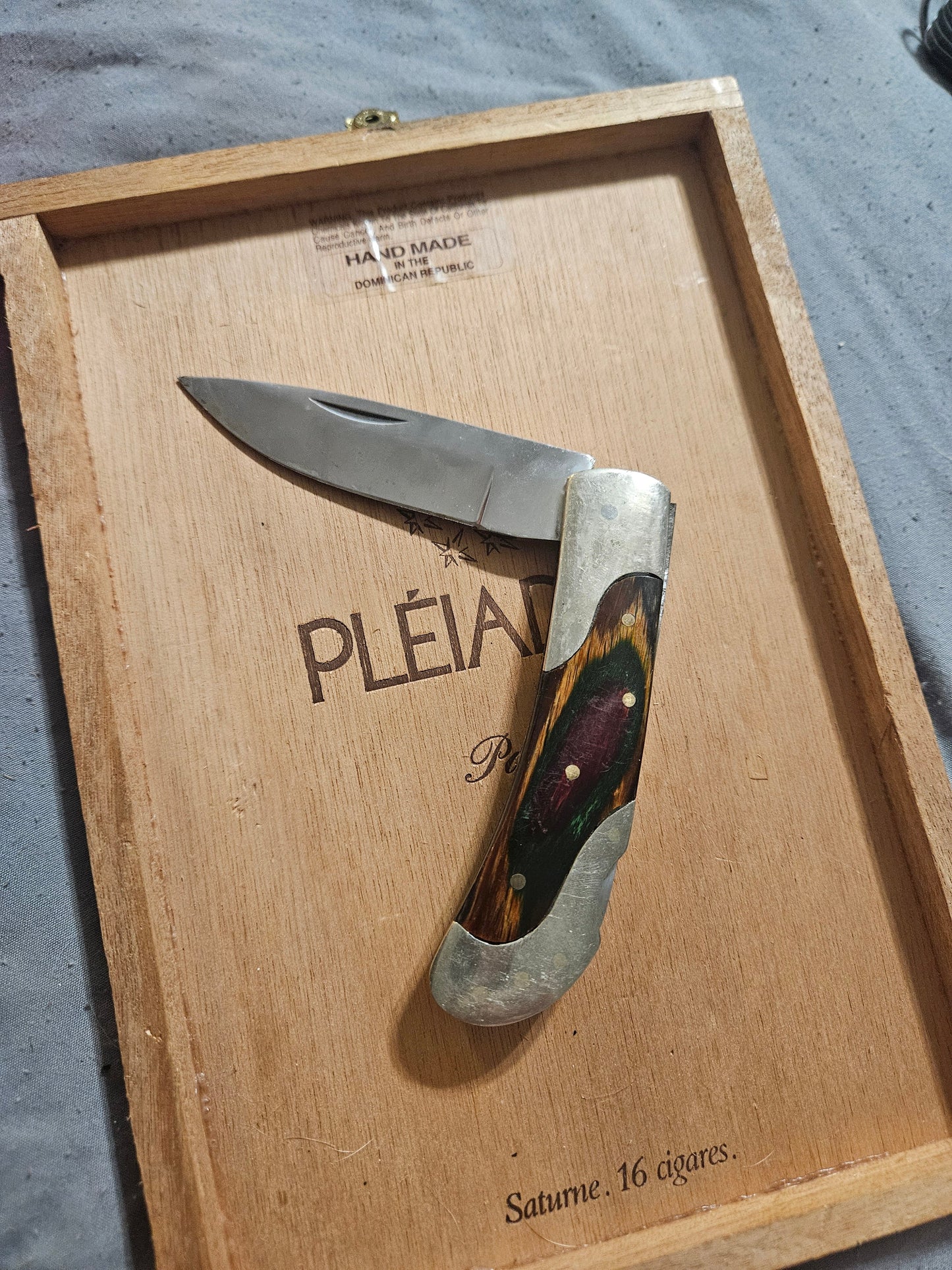 Unmarked Vintage Folding Pocket Knife — Acrylic Handle, Nickel Silver Bolsters