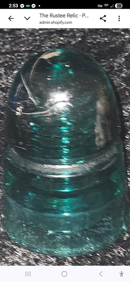 Vintage Aqua Glass Telegraph Insulator