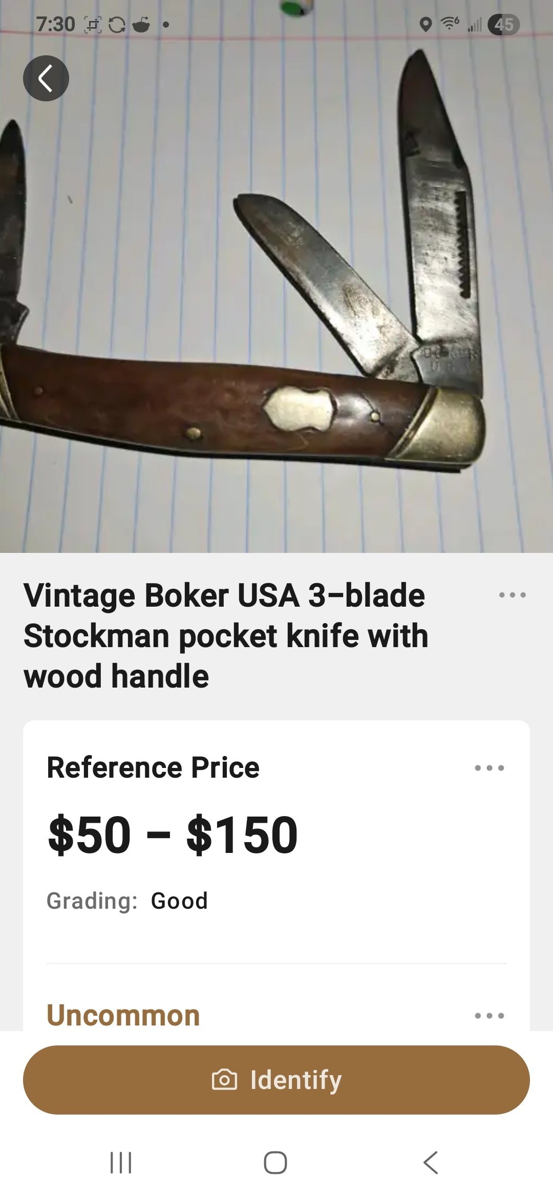 Vintage Boker USA 3-Blade Stockman Pocket Knife with Wood Handle