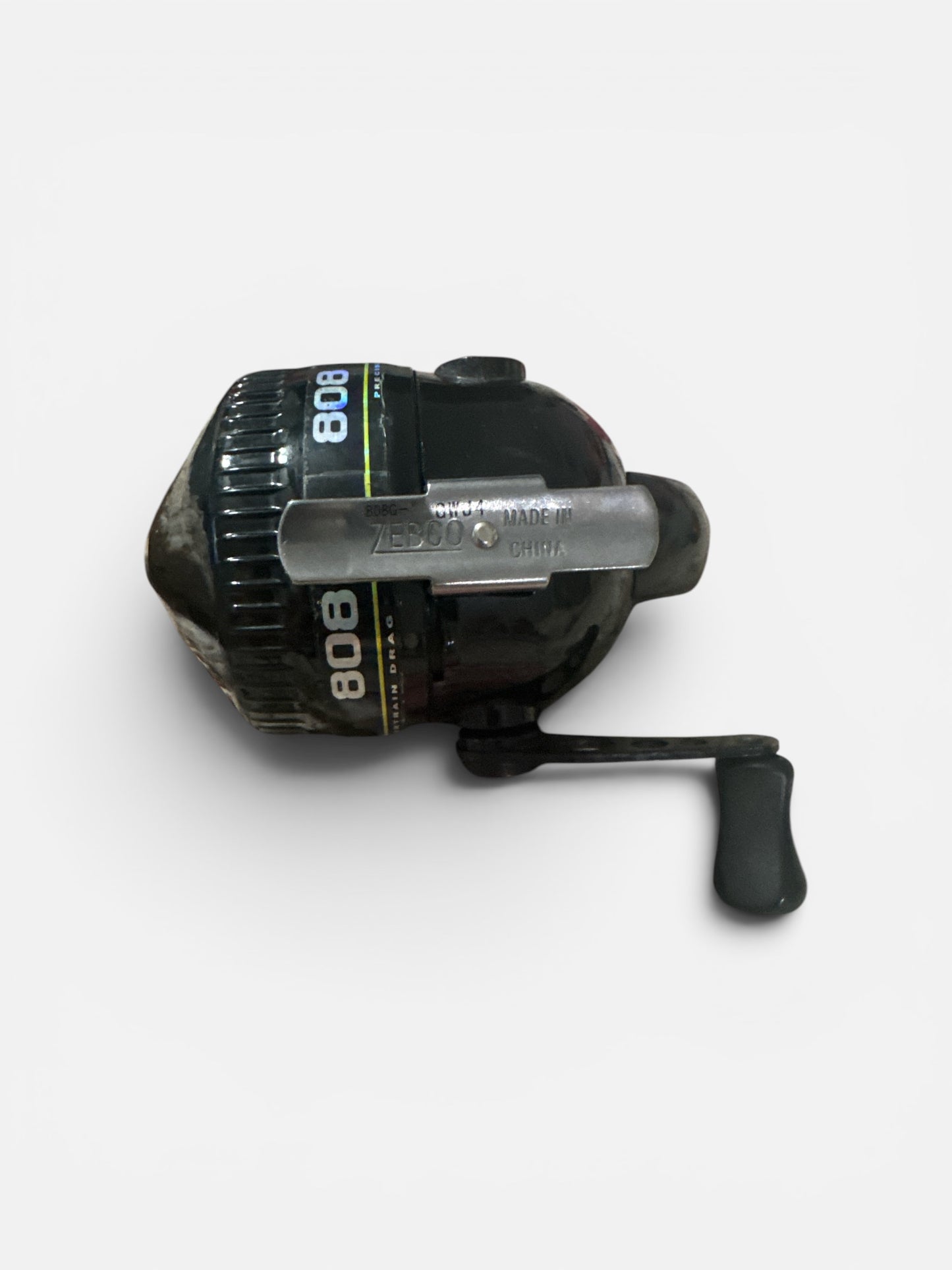 Zebco 808 Spincast Reel – Black/Yellow (Light Scratches)