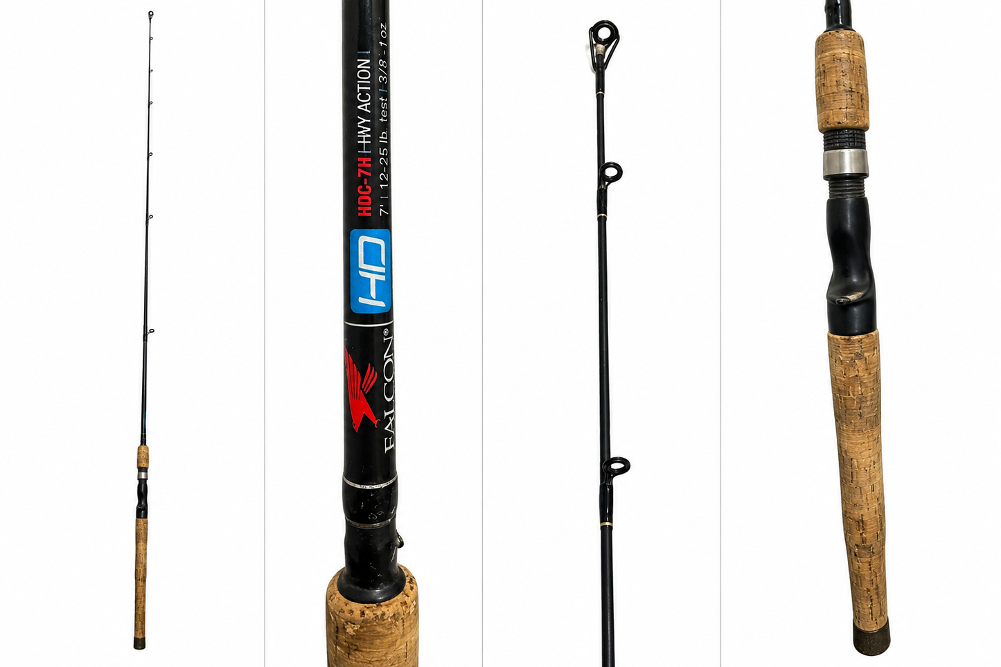 Falcon H2O HDC-7H Heavy Action Casting Rod 7’ | 12-25 lb Test | Bass Fishing Rod