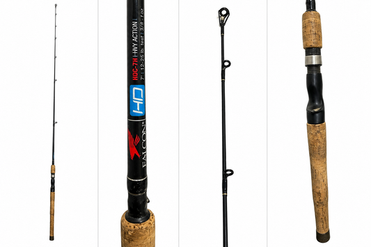 Falcon H2O HDC-7H Heavy Action Casting Rod 7’ | 12-25 lb Test | Bass Fishing Rod