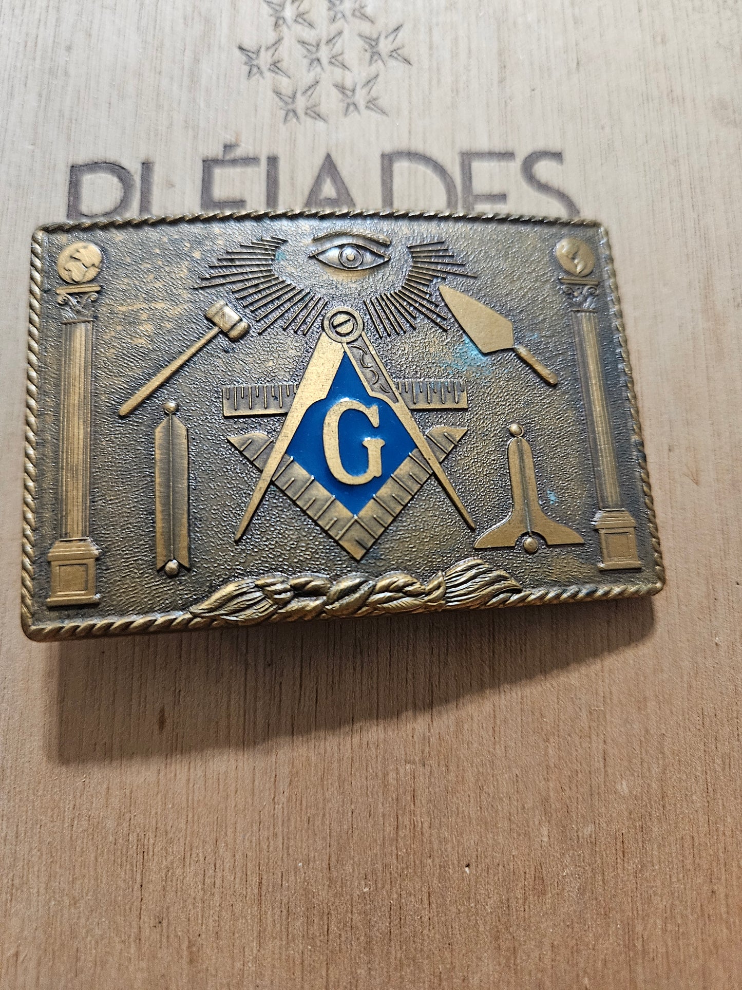 Vintage Klitzner Freemason Masonic Belt Buckle – All-Seeing Eye