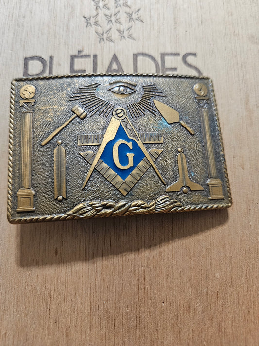 Vintage Klitzner Freemason Masonic Belt Buckle – All-Seeing Eye