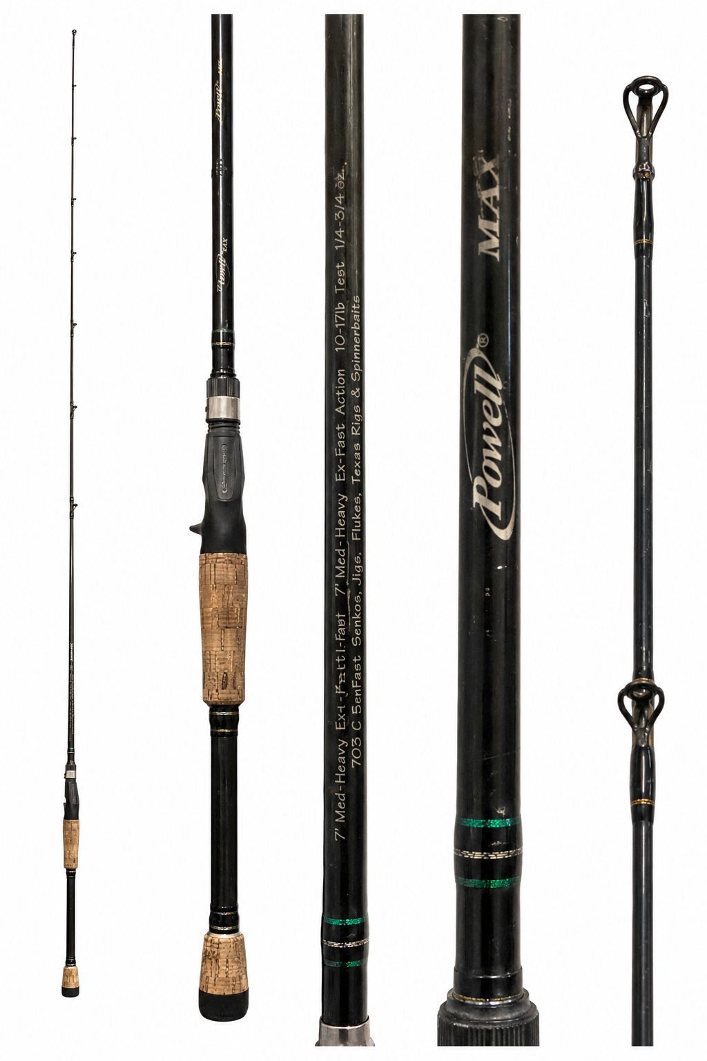 Powell MAX 703C Ex-Fast 7’ Medium-Heavy Casting Rod IM8 Graphite Bass Fishing Rod
