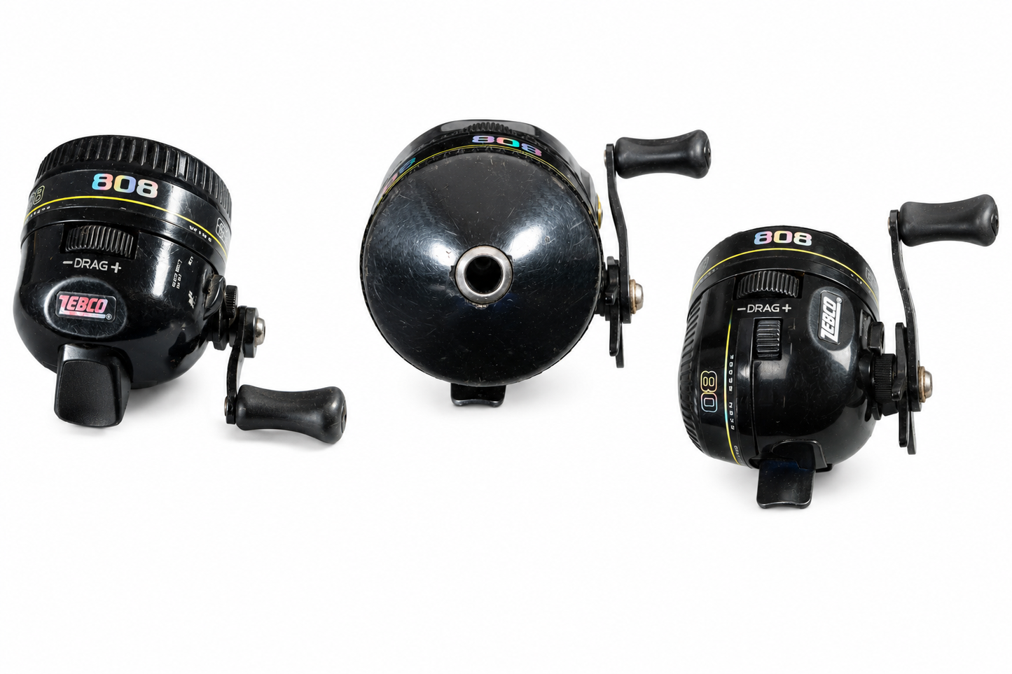Zebco 808 Spincast Reel – Black/Yellow (Light Scratches)