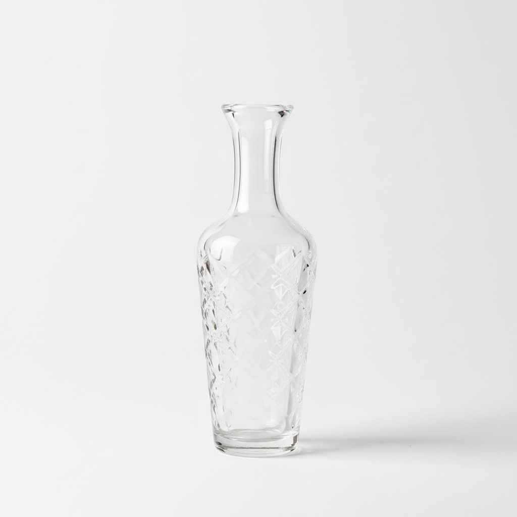 Vintage Clear Glass Bud Vase – Slender Pressed Glass Flower Vase