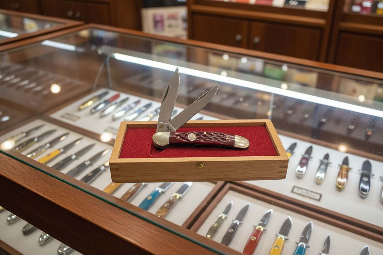Vintage Boker Bonsai 2-Blade Pocket Knife – Red Jigged Bone Handle
