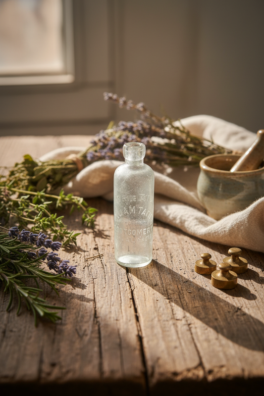Antique Dr. S B H & Co. RR Embossed Miniature Glass Bottle | As-Found | Chip on Mouth | c.1900s