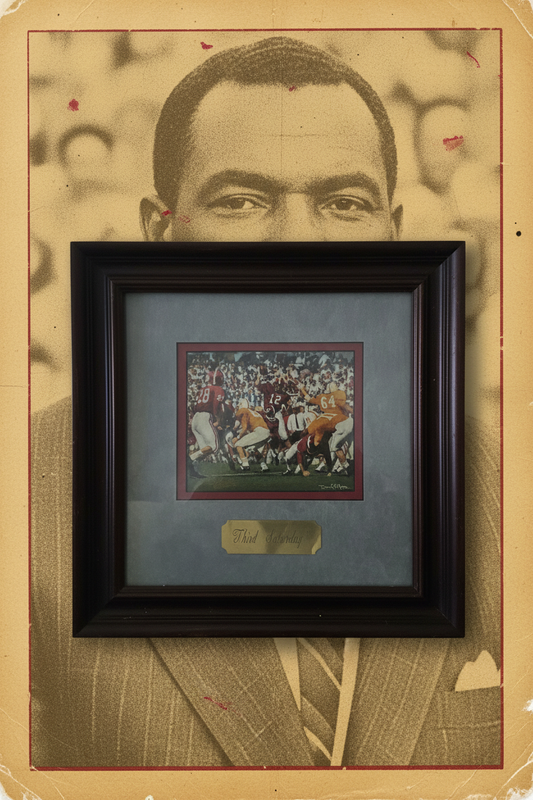 "Third Saturday in October" Hand-Painted Framed Collector Print — Alabama vs Tennessee | Kenny Stabler #12 | Signed