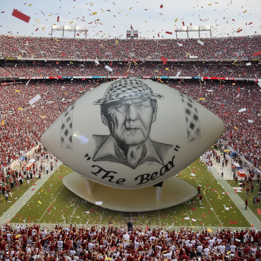 "The Bear" — Handmade Pencil-Art Football by William "Bill" Gosa | NOT FOR SALE — Memorial Display RIP BROTHER