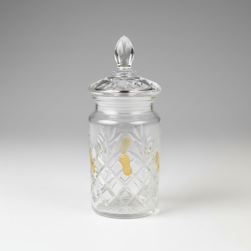 1983 Planters Peanuts glass jar on clean white background