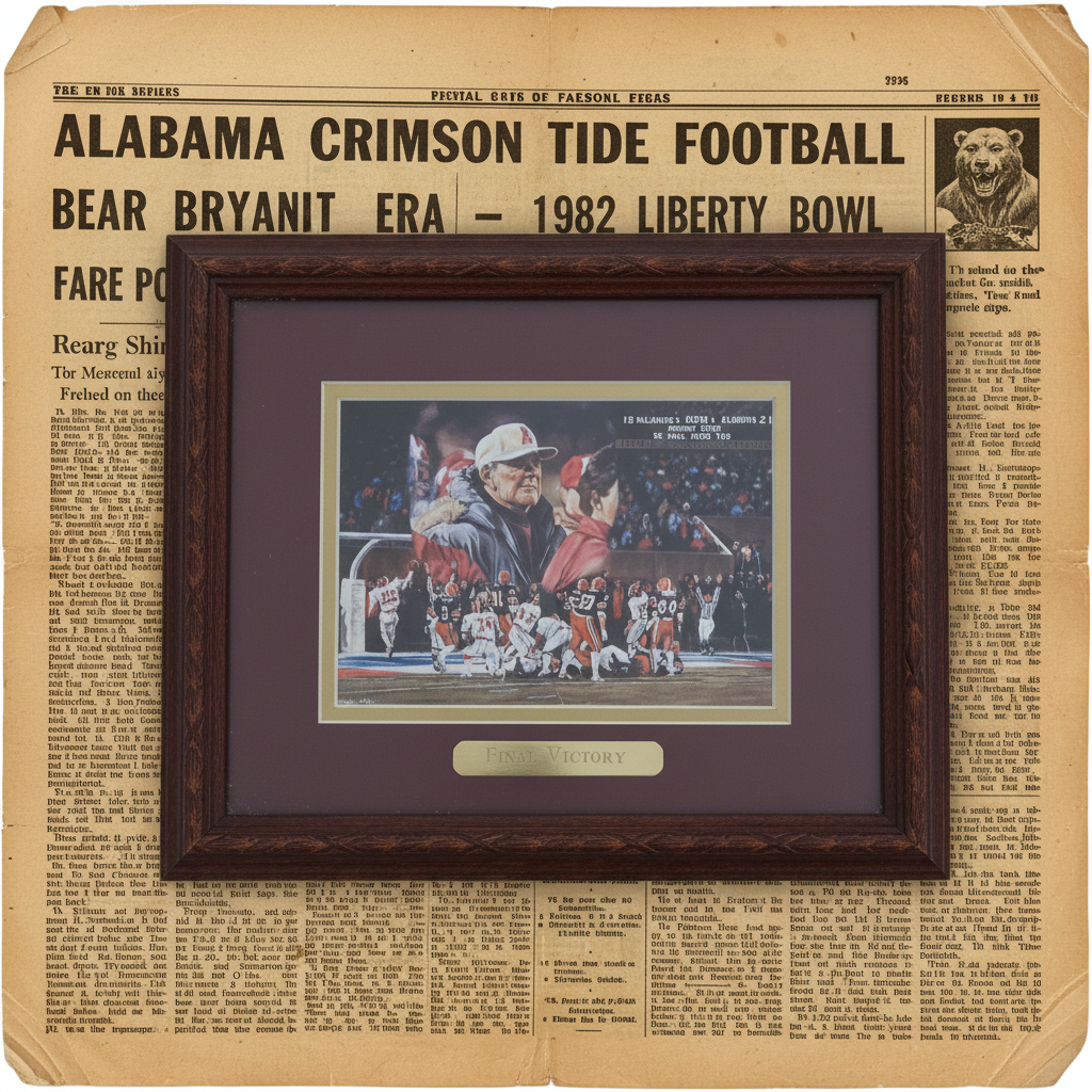 BAMA 3D Vintage Alabama Crimson Tide Framed Wall Art — Handmade Raised Resin