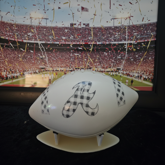 "The Bear" — Handmade Pencil-Art Football by William "Bill" Gosa | NOT FOR SALE — Memorial Display RIP BROTHER