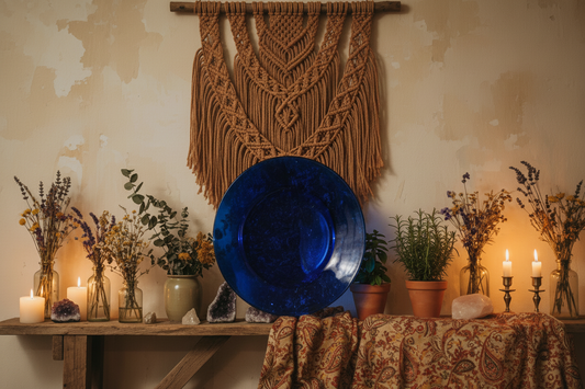 Vintage Cobalt Blue 13" Glass Plate