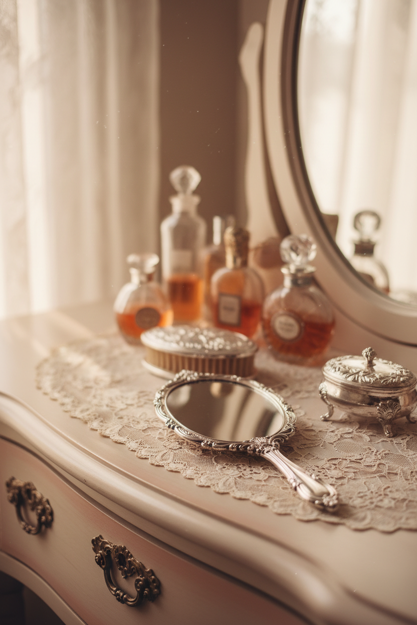 Vintage Silver Plated 3-Piece Dresser Set — Brush, Mirror & Comb in Original Box