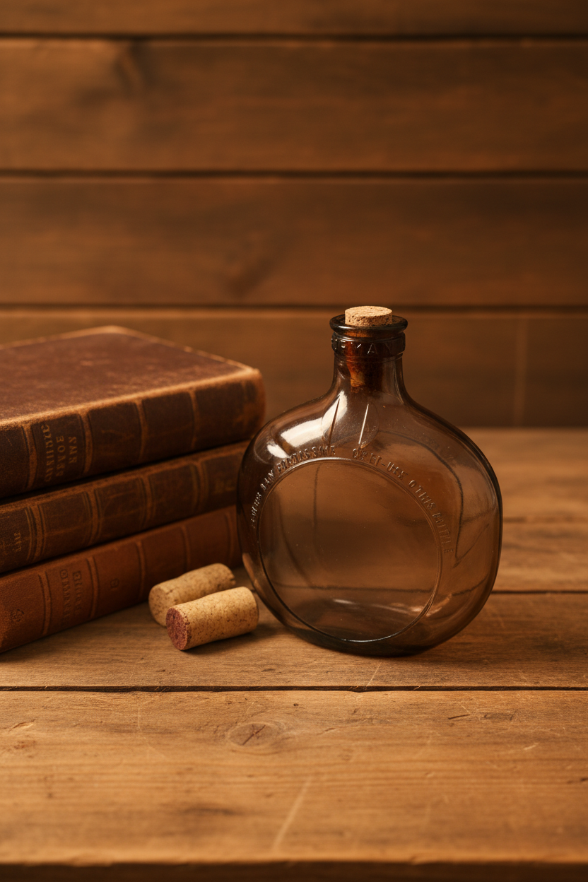 Vintage Brown-Forman Whiskey Flask | 1 Qt Federal Law Embossed | 1935–1964 Prohibition Era Collectible