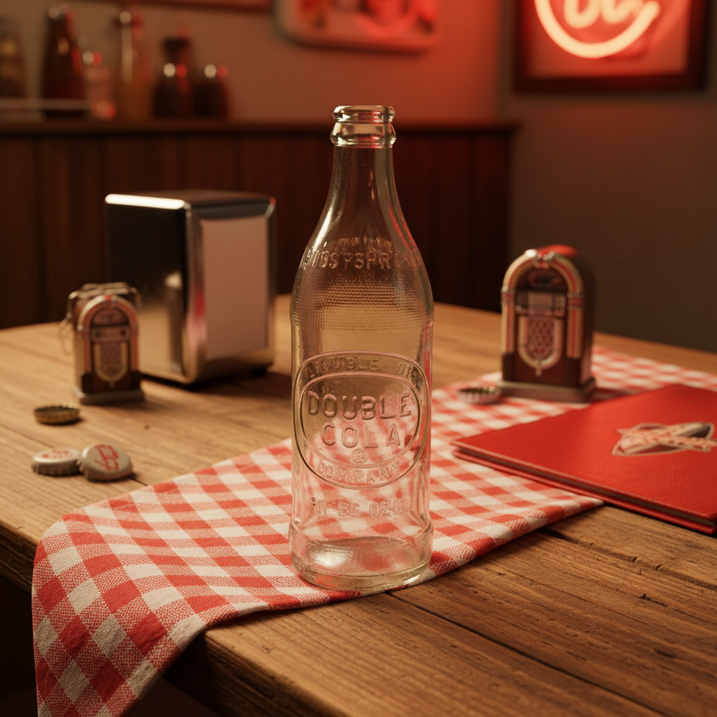 Vintage Double Cola 12 oz Glass Bottle — Embossed, Mint Condition