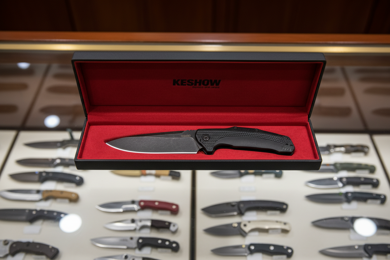 Kershaw Link Assisted Flipper Knife – Blackwashed Tanto Blade