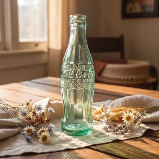 1930s–40s Coca-Cola Aqua Green Contour Bottle — Louisville KY — Patent D-105529