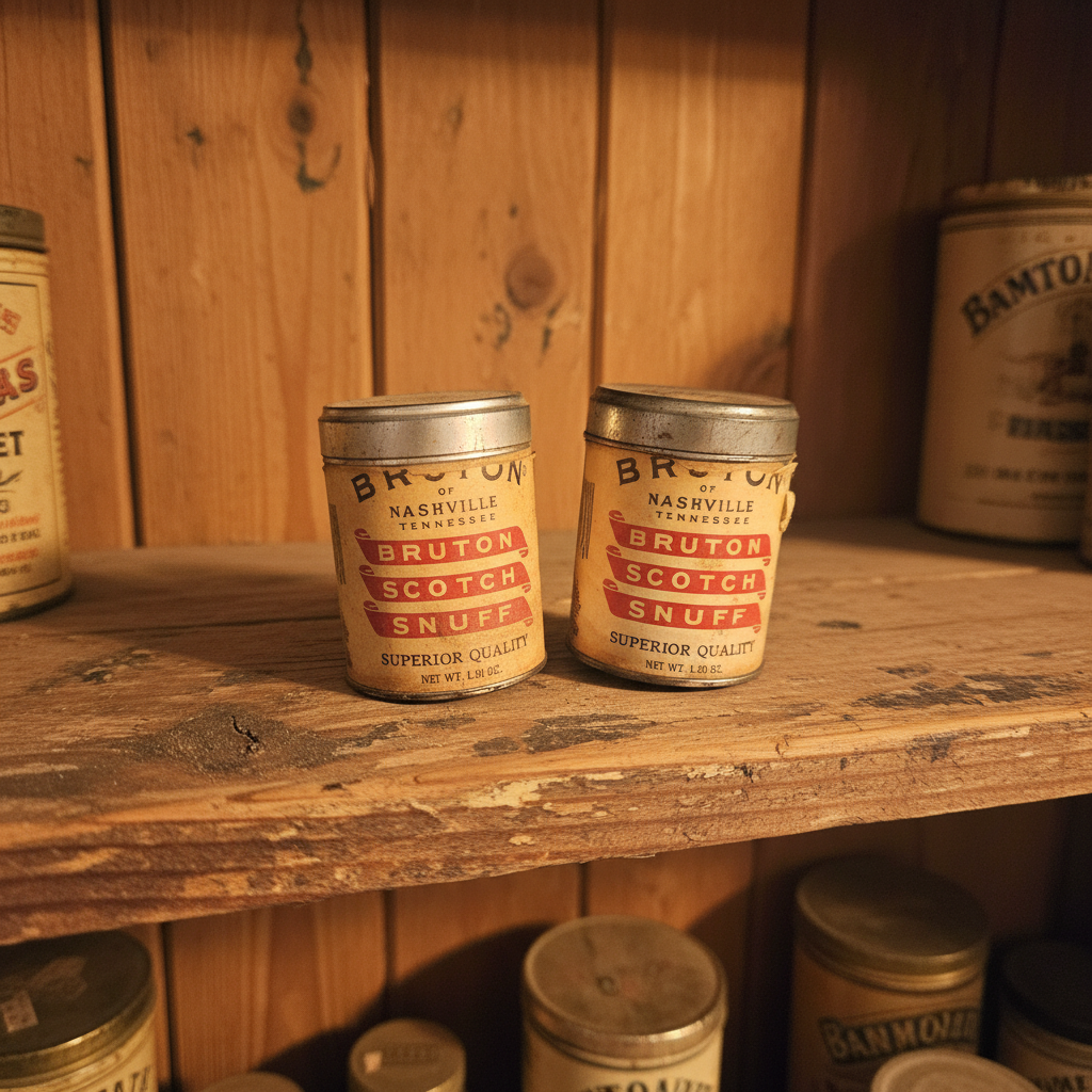 Vintage Bruton Scotch Snuff Tins — Nashville, Tennessee | Set of 2 | One Full, One Empty