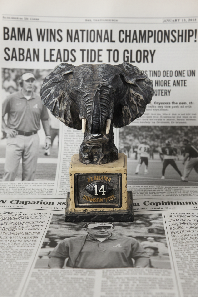 Alabama Crimson Tide 2014 National Championship Elephant Bust Figurine | Nick Saban Era Collectible