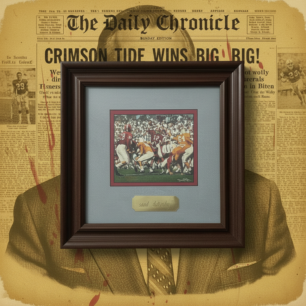 "Third Saturday in October" Hand-Painted Framed Collector Print — Alabama vs Tennessee | Kenny Stabler #12 | Signed