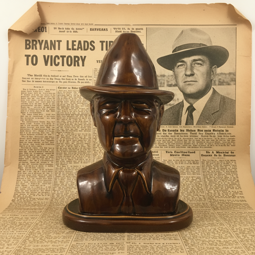 Bear Bryant Limited Edition Ceramic Bust #361/500 — Alabama Crimson Tide Collectible