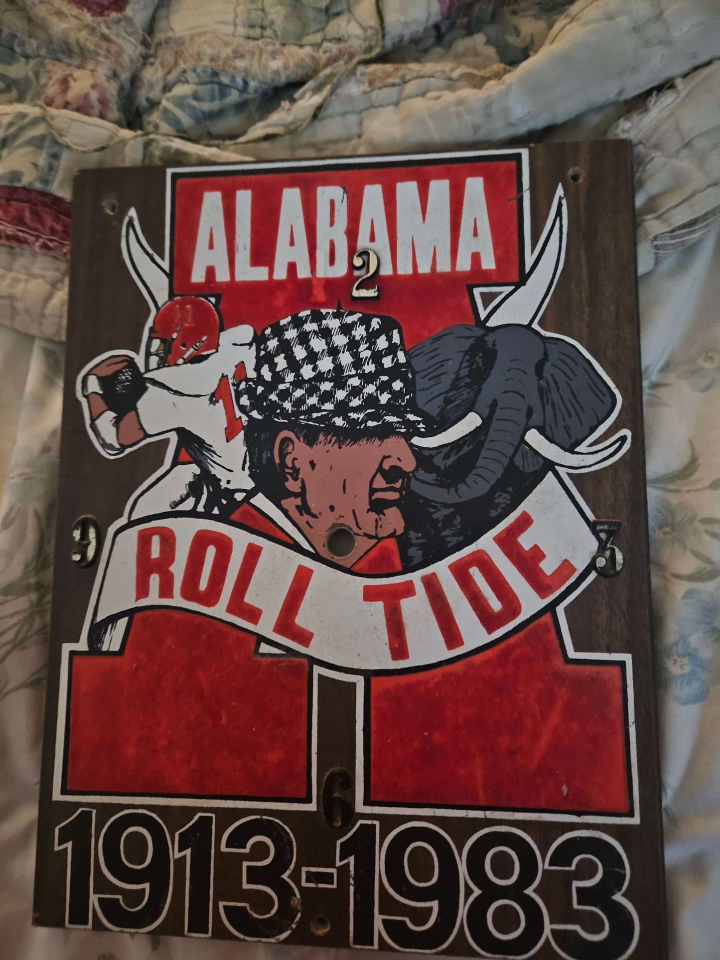 Bear Bryant Alabama Roll Tide 1913–1983 Commemorative Wood Sign