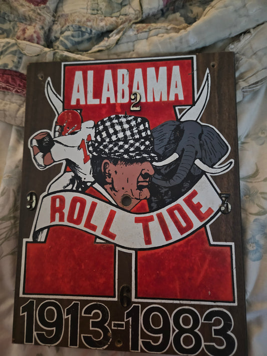 Bear Bryant Alabama Roll Tide 1913–1983 Commemorative Wood Sign