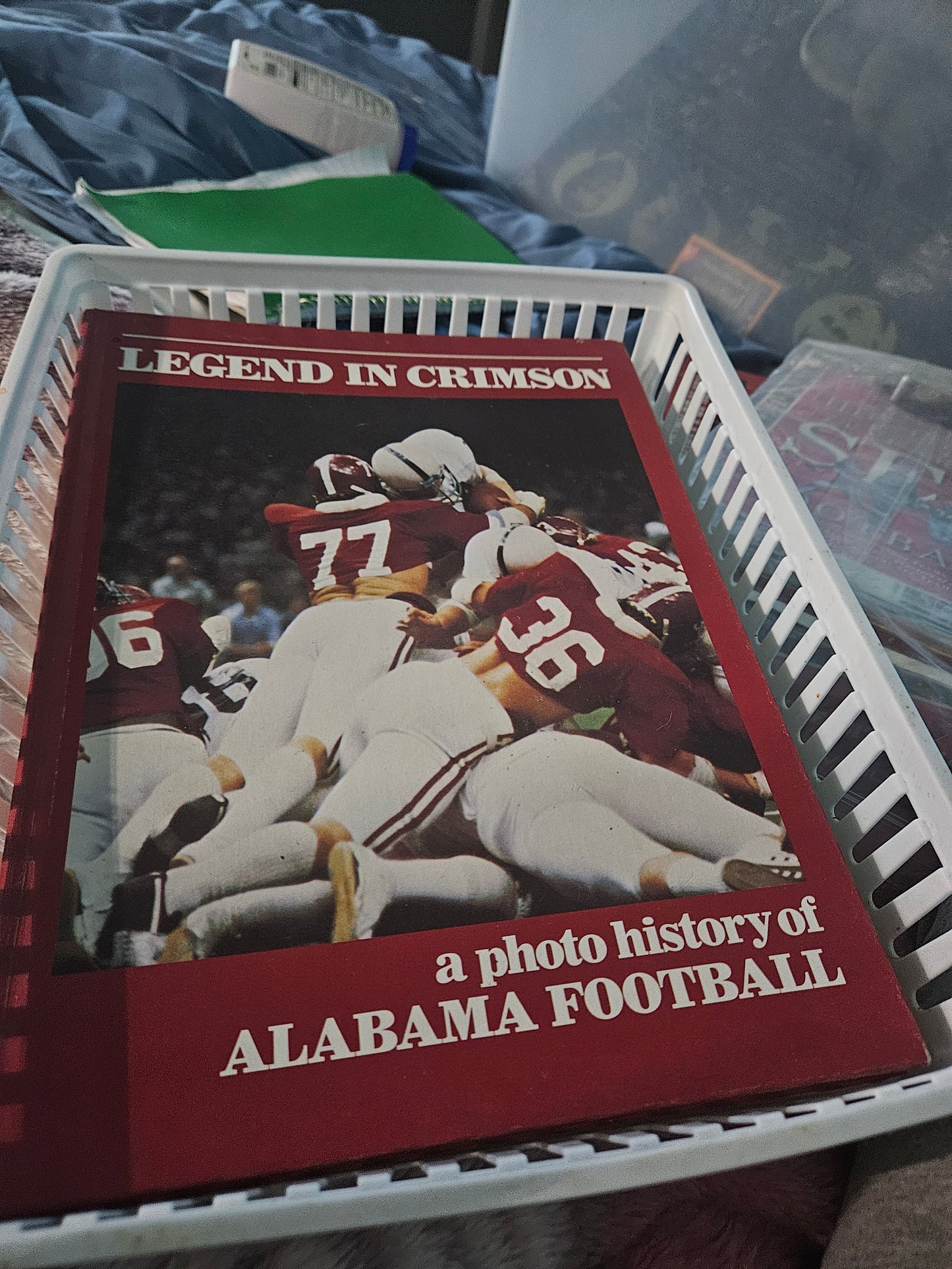 Legend in Crimson — A Photo History of Alabama Football | Vintage Hardcover Coffee Table Book | Bear Bryant Era