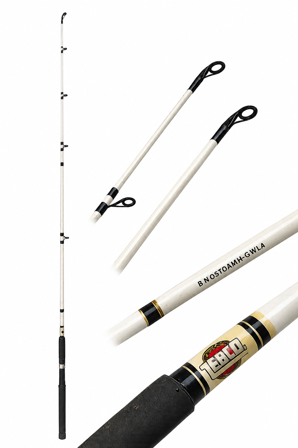 Zebco 7’ Medium Heavy Spinning Fishing Rod BW808702MH-GWL4 White Rod