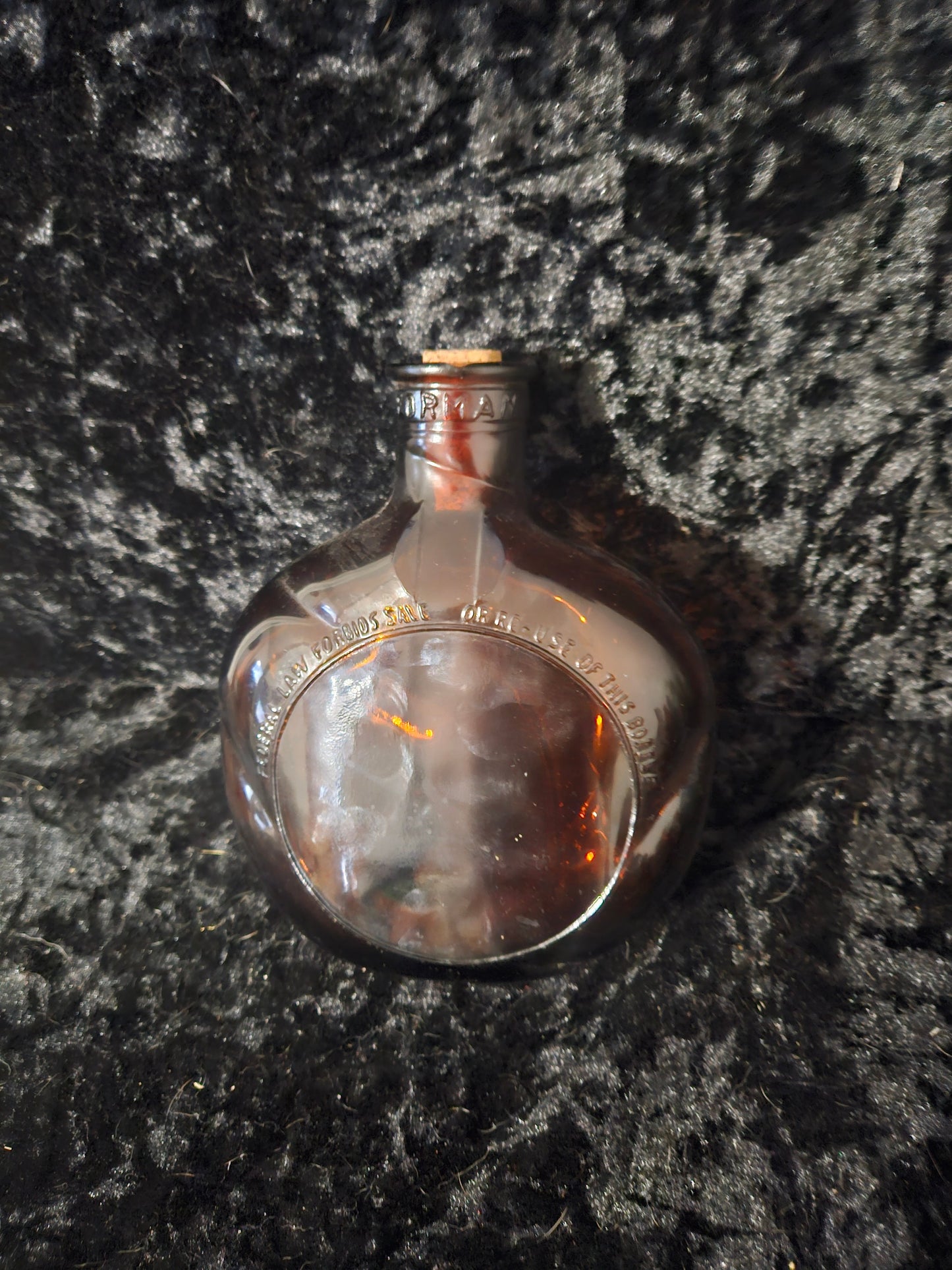 Vintage Brown-Forman Whiskey Flask | 1 Qt Federal Law Embossed | 1935–1964 Prohibition Era Collectible