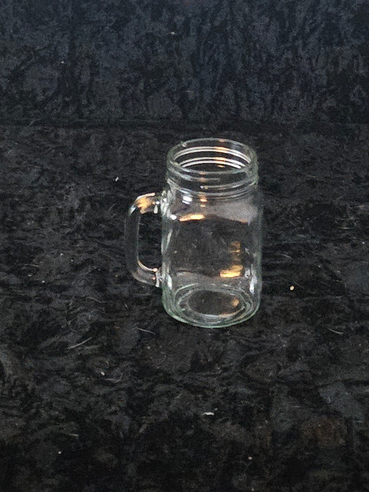 Clear Glass 1-Pint Mason Jar Mug with Handle | Rustic Barware | Excellent Condition