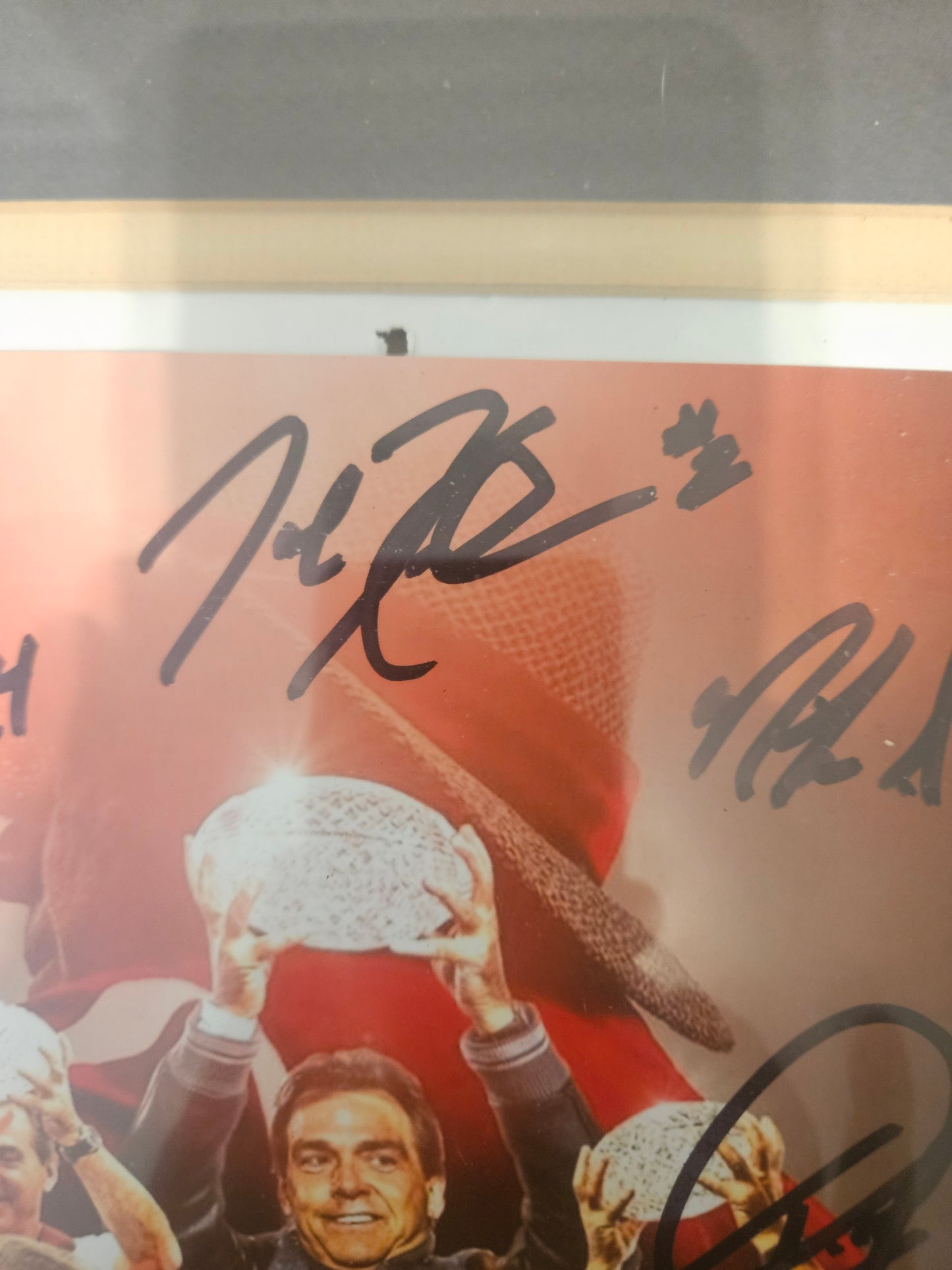 Nick Saban Multi-Signed Alabama Championship Display | Daniel Moore Signed Art | 8 Crimson Tide Collector Cards