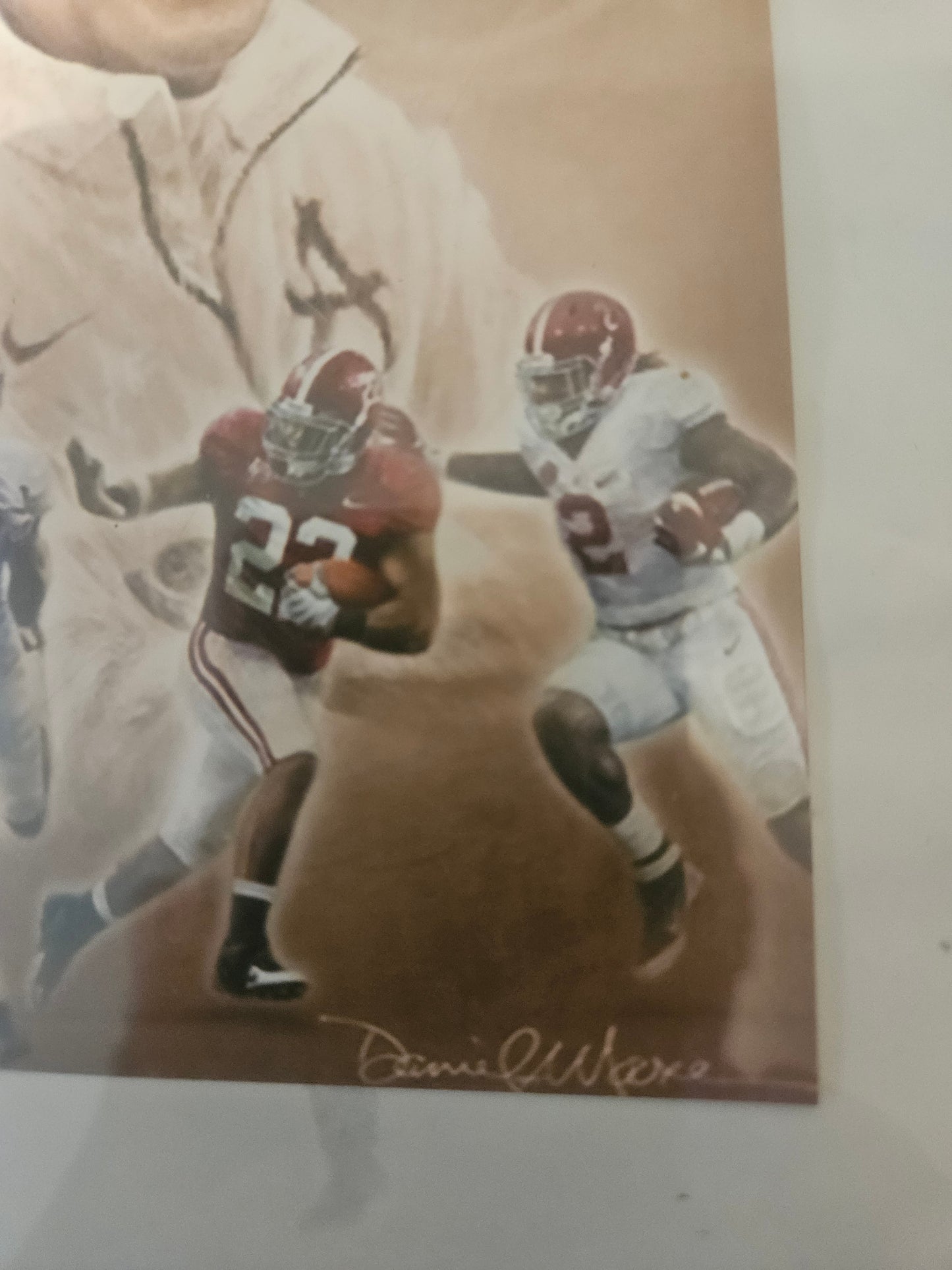 Nick Saban Multi-Signed Alabama Championship Display | Daniel Moore Signed Art | 8 Crimson Tide Collector Cards